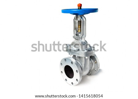 Gate valve isolated on white background.Manual valve.
