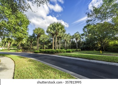 Gated Community Curvy Road In South Florida