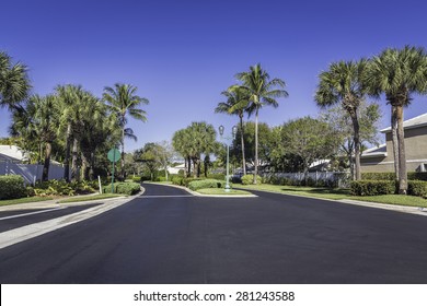 Gated Community Road In Florida