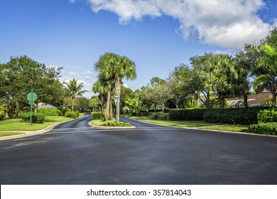 Gated Community Road In South Florida