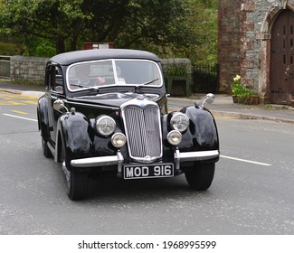 Gatehouse Of Fleet, Dumfries And Galloway, Scotland - May 24th 2015 Riley RME 1950's British Sports Saloon Car Seen On A Car Rally To Gatehouse Of Fleet.