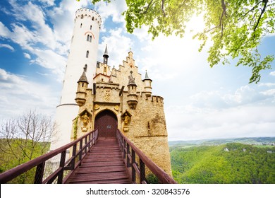 Gates And Bridge Of The Schloss Lichtenstein 