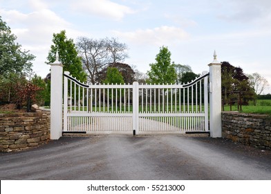 Gates and Driveway of a Country Estate