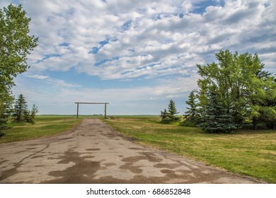 Gates Of A Suburban House On Farm - Regina - Canada