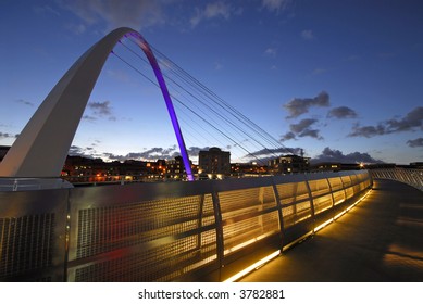 Gateshead Millennium Bridge At Night