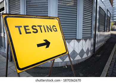 Gateshead UK: 25th Oct 2020: Testing Covid Sign UK