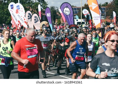 Gateshead/UK - 8th Sept 2019: Great North Run 2019 Event Photography Fancy Dress Legion Of Roman Soldiers