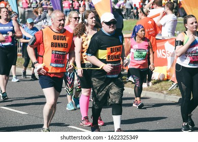 Gateshead/UK - 8th Sept 2019: Great North Run 2019 Blind Athlete With Guide