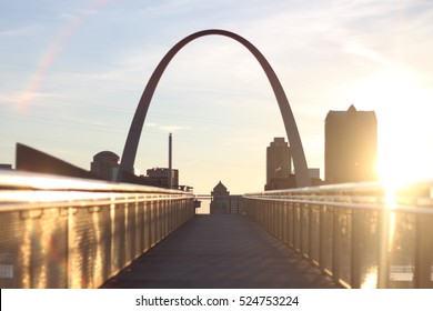 Gateway Arch At Golden Hour