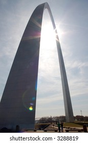 Gateway Arch In St. Louis With People For Scale