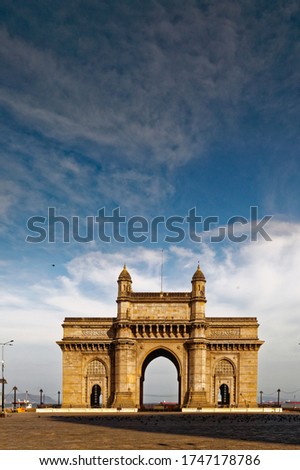 Gateway of India, Mumbai, Maharashtra, India. One of the most important landmark of Mumbai. Photo is shot during lockdown due to Pandemic Covid 19