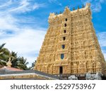 Gateway tower of the Thanumalayan Temple, also called Sthanumalayan Temple, located in Suchindram in the Kanyakumari district of Tamil Nadu, India. 