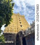 Gateway tower of the Thanumalayan Temple, also called Sthanumalayan Temple, located in Suchindram in the Kanyakumari district of Tamil Nadu, India. 