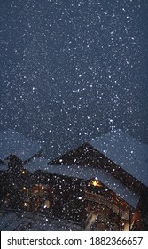 Gatlinburg, Tennessee - December 24, 2020: Snow Falling On Christmas Eve