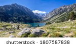 Gaube Lake in French Pyrenees with beautiful mountain landscape in summer day at Hautes-Pyrenees, near Cauterets, France, Europe