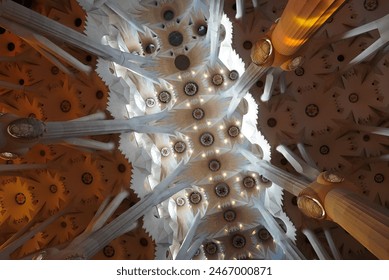 gaudi sagrada familia ceiling eccentric pattern - Powered by Shutterstock