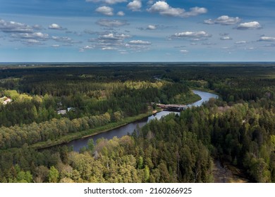 Gauja River In Northern Latvia.