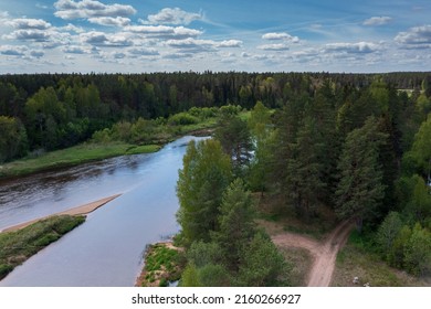 Gauja River In Northern Latvia.