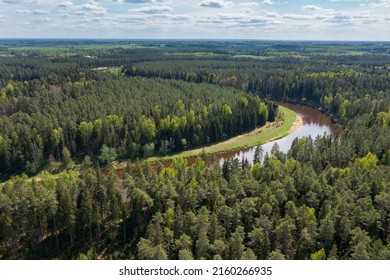 Gauja River In Northern Latvia.