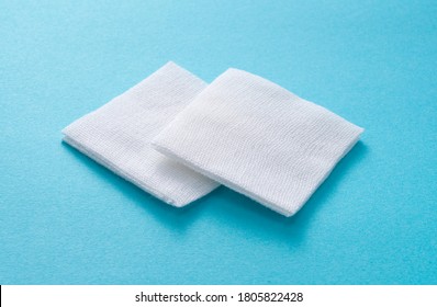 Gauze On A Blue Background