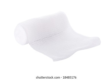 Gauze Roll Isolated On A White Background