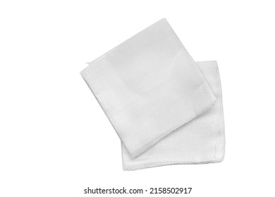 Gauze In Square Shape Isolated On White Background,top View

