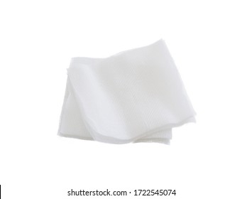 Gauze In Square Shape On Isolated White Background