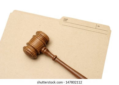 A Gavel And Folder Represent Legal Documents.