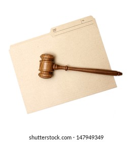 A Gavel And Folder Represent Legal Documents.