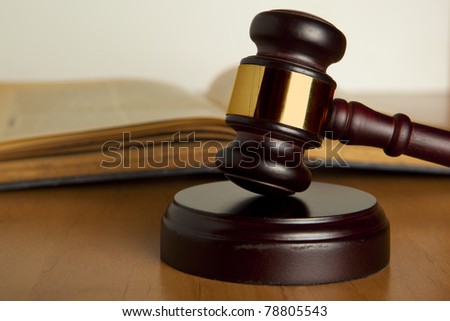 Gavel and old book