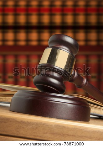 Gavel and old book