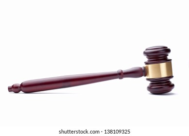 gavel and  on a white background