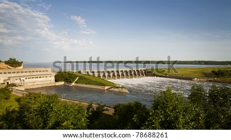 Gavins Point Dam, Gavins Point Dam is a hydroelectric dam on the Missouri River in  Nebraska and South Dakota. Built from 1952 to 1957, it impounds Lewis and Clark Lake.