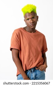 A Gay Black Man In Studio With White Background, LGTBI Concept