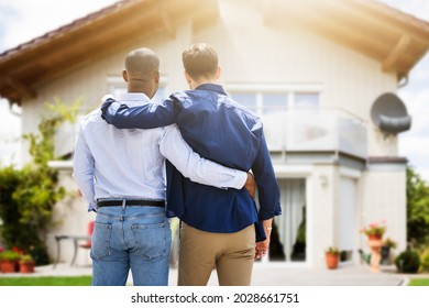 Gay Couple Buying New Dream House Or Property