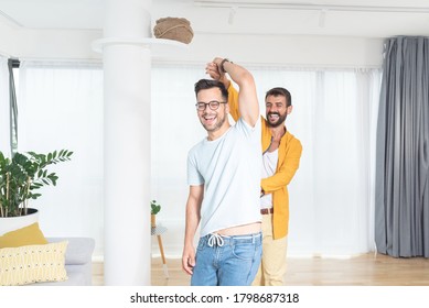 Gay Couple Dancing At Home