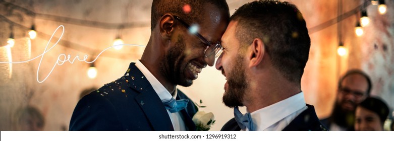 Gay Couple Dancing On Their Wedding Day