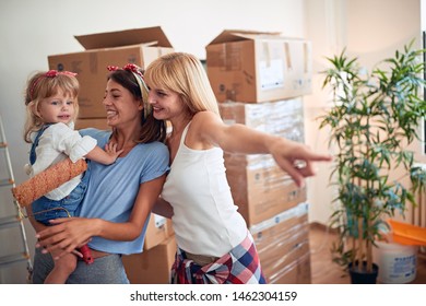 Gay Couple With Daugther Moving Into A New House