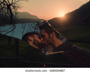 Gay Couple Kissing