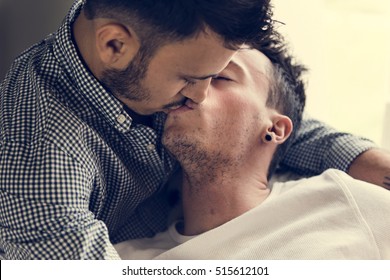 cute gay men kissing