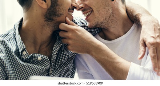 Gay Couple Love Home Concept