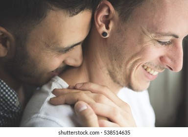 Gay Couple Love Home Concept