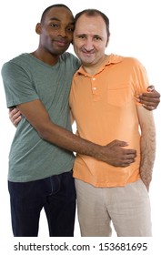 Gay Couple. Older Russian Man With Younger Black Male.