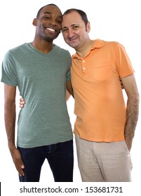 Gay Couple. Older Russian Man With Younger Black Male.