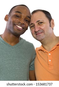 Gay Couple. Older Russian Man With Younger Black Male.