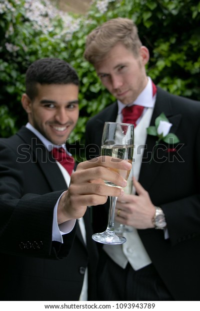 Gay Couple Wedding Reception Toast Being Stock Photo Edit Now