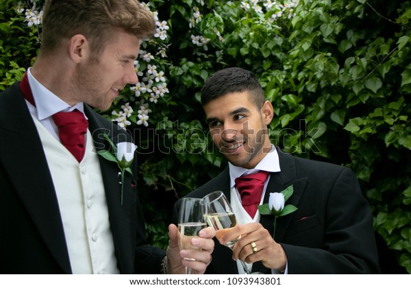 Gay Couple Wedding Reception Toast Being Stock Photo Edit Now