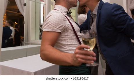 Gay Grooms In Wedding Reception Party