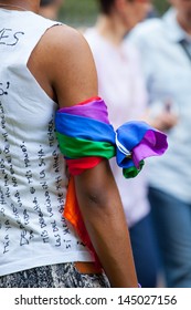 Gay And Lesbians Walk In The Gay Pride Parade