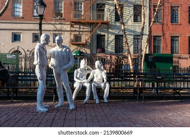 Gay Liberation Statue By George Segal In Stonewall National Monument. - New York, USA, 2022